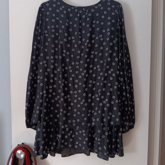 FREE PEOPLE Black Print Rayon BECK Mini Dress S - Picture 5 of 7